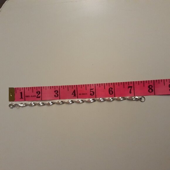 Women's Double Strand Twisted Cord Silver Tone Bracelet - Picture 5 of 6
